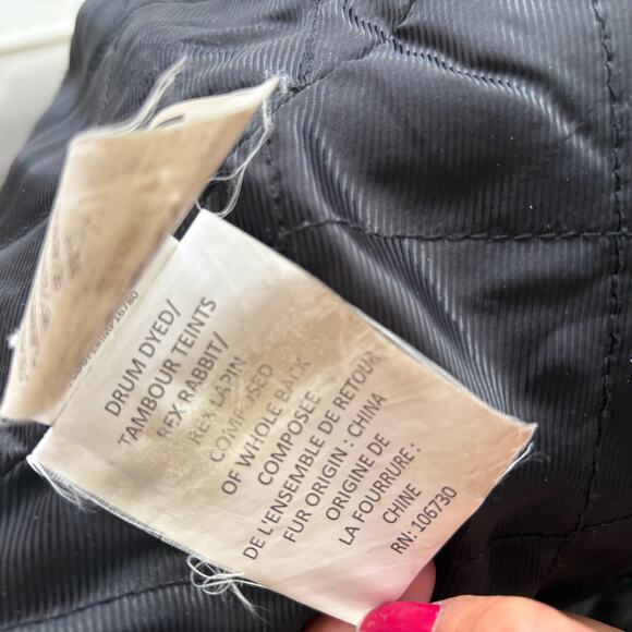 Vince Fur Collar Wool Coat M Black Leather Glam Capsule Minimalist Old Money - Picture 11 of 12